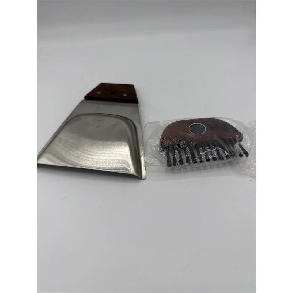 Mini Desktop Broom and Dustpan Set Stainless Steel Magnetic Brush Handle New